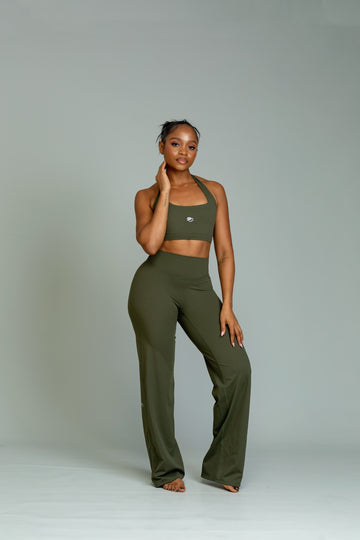 Steady flow straight leg pants (olive)