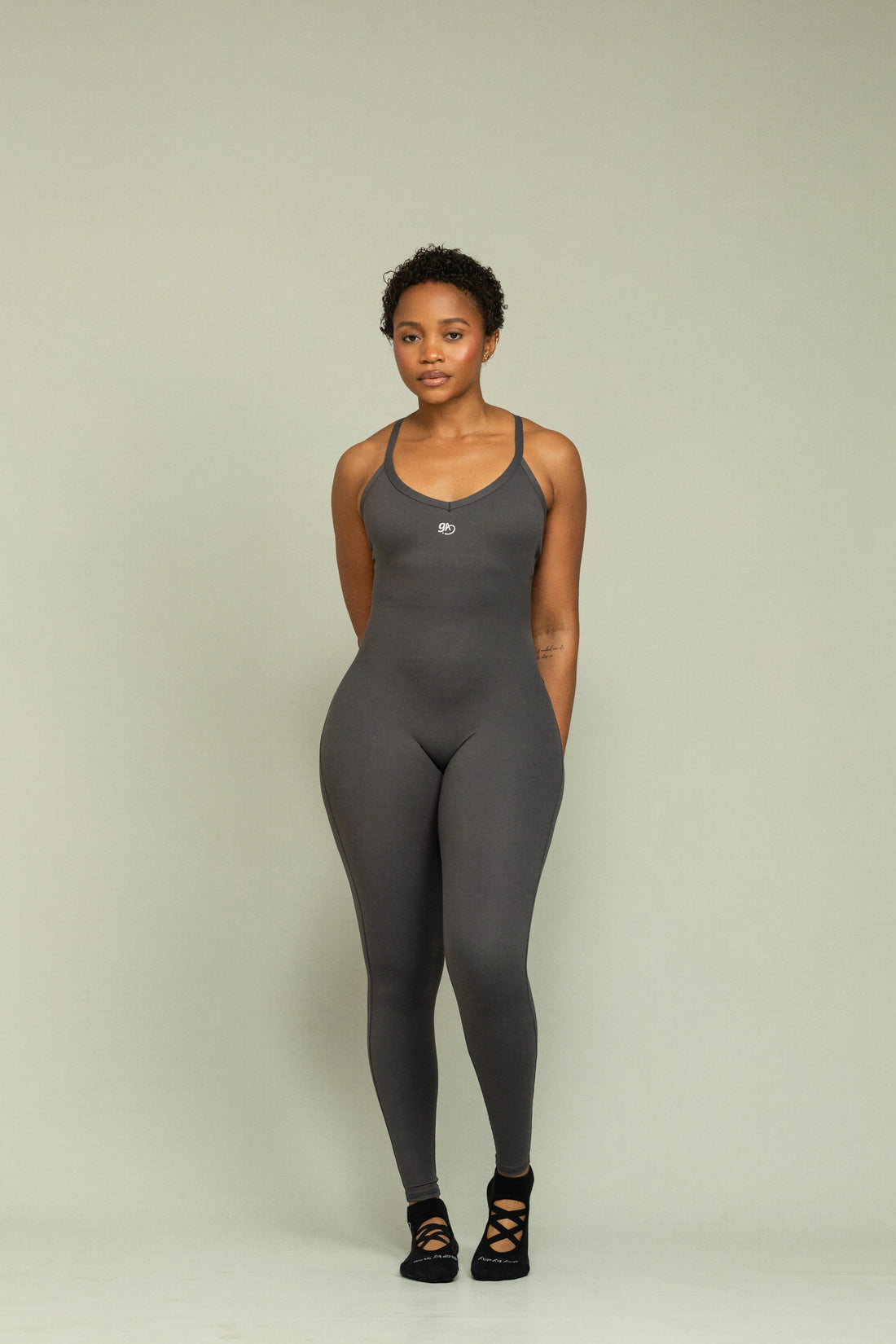 Sculpt Cutout Crossback Bodysuit (clay)