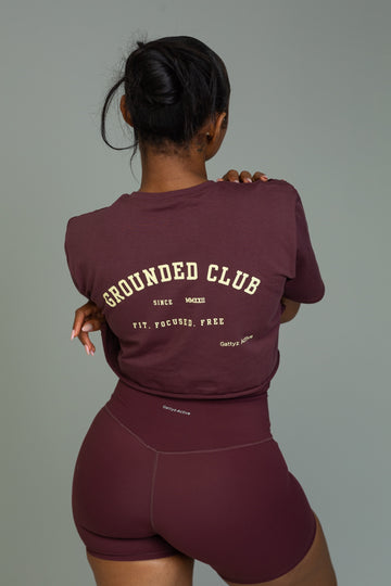 Grounded club cropped tees (mulberry)