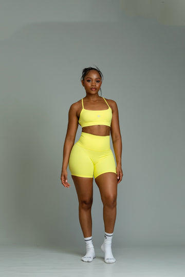 Poised 	high waisted shorts (citrus)