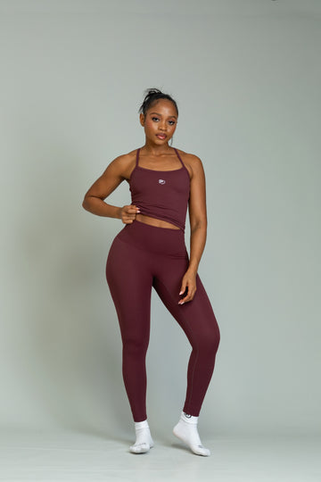 Poised 	high waisted leggings (mulberry)