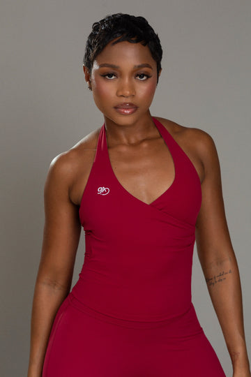 Form halter v-neck top (Ember)
