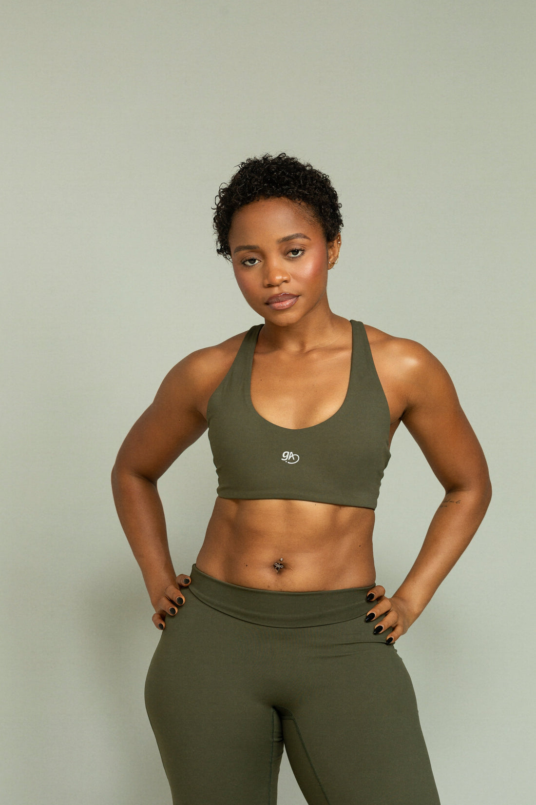 Form scoop-tank bralette (Olive)